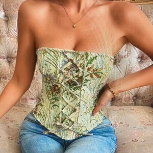 Floral Strapless Corset Top